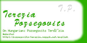 terezia pozsegovits business card